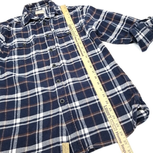 JACHS NY Blue Brawny Plaid Cotton Flannel Shirt Wester Button Down Casual Small - Picture 5 of 9